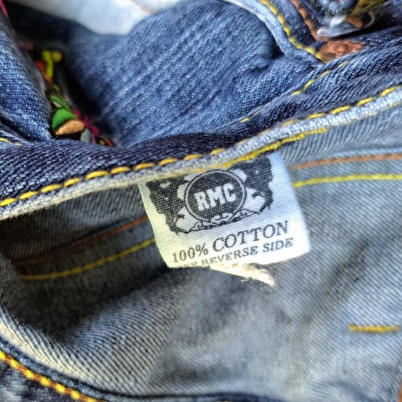 Men Vintage RMC Jeans Graphic Navy and Blue Jeans Size 34x32 Y2K - Picture 8 of 13